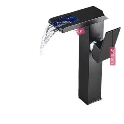 LED Digital Mixer Hot Cold Water Tub Waterfall Sink Basin Faucet Color-Changing Faucet Electric