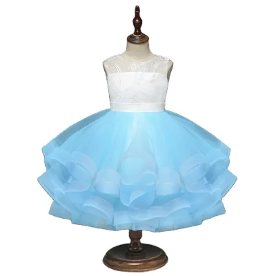 Wholesale China Product Baby Cotton Fluffy Children Girls White Lace Party Dresses