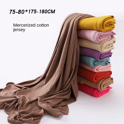 New Malaysia Mercerized Cotton Sweat Cloth Scarf Wrap Head Gauze for Muslims Winter Wholesale Scarves