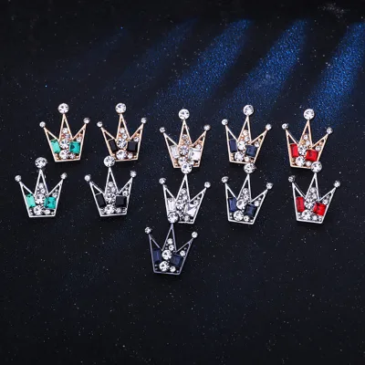 Crown Small Collar Pin Men's Suit Brooch Corsage Accessories Pin Button Shirt Collar Button Crystal Collar Clip