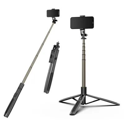 360 Rotation Portable Extendable Aluminum Selfie Stick Phone Tripod Stand for IPhone/Android Live Streaming Vlogging Photography