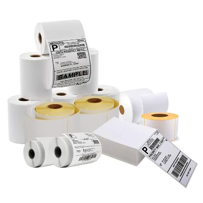 Barway Adhesive Paper Custom Stickers Roll Direct Thermal 4x6 Labels 100x150 Shipping Labels Printer Barcode Labels Roll