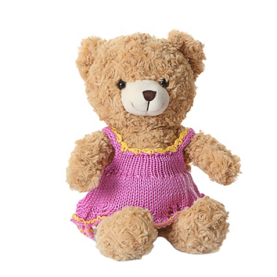 Lovely Teddy Bear Sweater Custom Soft Kids Plush Toy Cheap Stuffed Teddy Bear with Clothes Tutu Dress