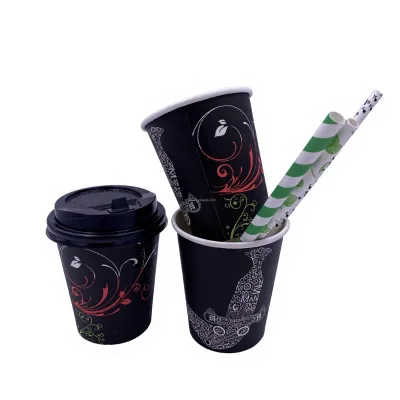 Factory Disposable Synthetic Paper Cups with Handle Recyclable Custom Logo Printing Various Sizes (2.5oz-16oz) Beverage Use