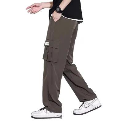 OEM Custom Men's Cargo Pants for Spring and Autumn Wide-leg Straight Pants Trendy Summer Men's Drapey Sports Casual Trousers