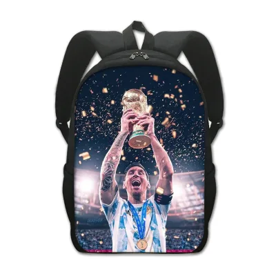 HY Messi Football Player Schoolbag Primary School Kindergarten Satchel Pen Bag Backpack Customized Schoolbag for Boys and Girls