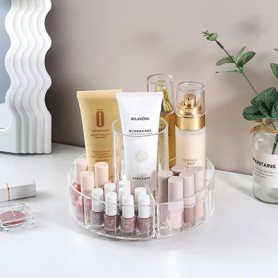 Rotating Makeup Storage Rack Acrylic Dresser Desktop Skin Care Products Perfume Storage Rack Transparent Storage Box