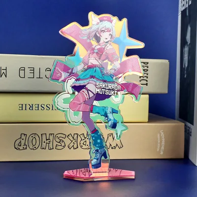 For Eco-Friendly Customizable OEM Holographic Charms Acrylic Standee Plastic Print Anime Epoxy Display Racks for Cartoon