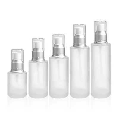 50ml 200ml Luxury Dark Cosmetic Glass Bottle With Pump