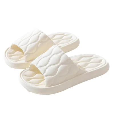 Wholesale 2024 Comfortable Cotton Linen PVC for Slippers Fluffy Furry Living Room Indoor Silent Slides for Ladies Anti-Slip Plat