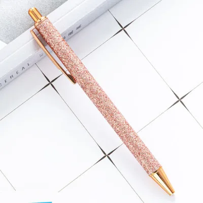 Glitter Pen Metal Ballpoint Pens Rose Gold Ballpoint Fancy Pen For Women Girls Graduation Wedding School Office