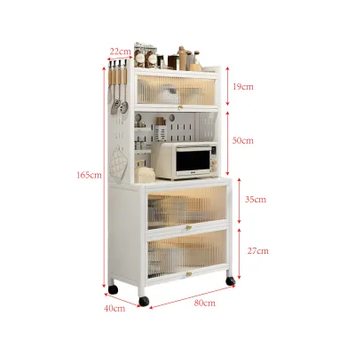 Kitchen Storage Rack Multi-Layer Movable Small Cart Bathroom Metal Storage Rack