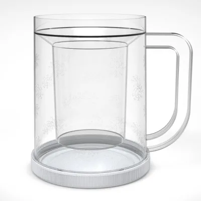 Outdoor Summer Reusable BPA Free PP Gel Freezing Double Wall Plastic Cooling Smoothie Milkshake Drinking Mug Straw Ice Cup