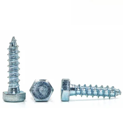 Zinc Plated Rust Prevention Galvanized DIN571 Self Tapping Head Hot Sell Outer Hexagon Head Wood Fixing Screws Industry