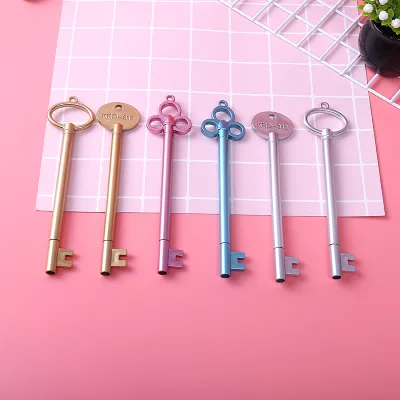 Vintage Golden Key Gel Pen Creative Student Stationery Black Signature Pen Wedding Favor Gift Decorative Writing Pen