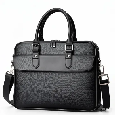 18 Inch Simple Premium Durable Vintage Handmade PU Leather Travel Messenger Office Crossbody Laptop Briefcase for Men and Women