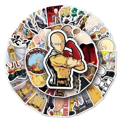 57PCS Factory Hot-Selling Refrigerator Die-cut Self-adhesive Label Vinyl One Punch Man Anime Sticker