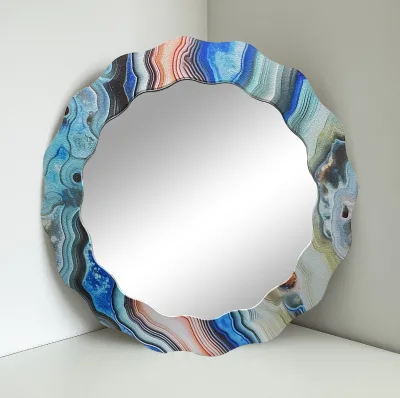 Factory Custom Abstract Design Mirror Frame Decor Modern Irregular Makeup Wall Mirror