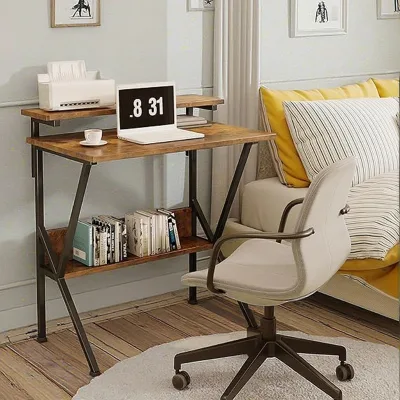 Office Desk, Suitable for Small Spaces, with Adjustable Computer Desk and Storage Space, Desk for Bedrooms, Home Offices,