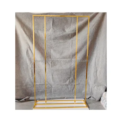 Wedding Reception Decor Shining Gold Frame Welcome Sign Stand Wedding Entrance Sign Stand Backdrop