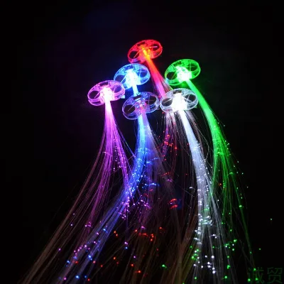 Party Favor Light Flashing Fiber Optic LED Braid Hair Accessory Light up Glowing LED Hair Braids Braid-Extension Clips for Girls