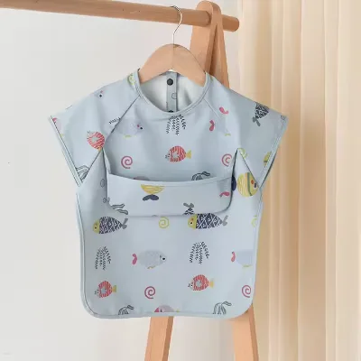 Best Seller Short Sleeve Baby Bib Waterproof Fabric Baby Bib Home Kitchen Feed Bib Baby