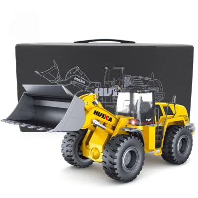 Huina 1583 1:14 12+ Channels Alloy Remote Control Loader RC Truck With Charger Ready to Go Transport Engineering Vehicle RTR