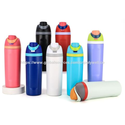 Portable 304 stainless steel insulated cup hand-held double-drink bouncing cup