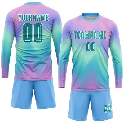 200 Grams Tie Dyed Bamboo Fiber for Girl T-shirt Set With Round Neck Long Top and Short Pants Gradient Running Set for Unisex
