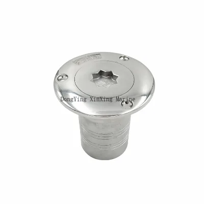 Marine Deck Filler Bead Chain Connection Prevent Corrosion Letter Mark Design Right Angle Boat Filler with Key for Yacht