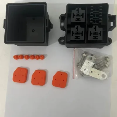 Eparthub 3-Slot Automotive Relay Fuse Holder 12V/24V, Pre-Wired with Mounting Bracket, Ideal for LED Light Bars