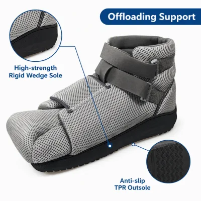 Sleek Professional Tall Post-Op Shoe - Breathable 3D Mesh Walking Shoe with Detachable Toe Guard