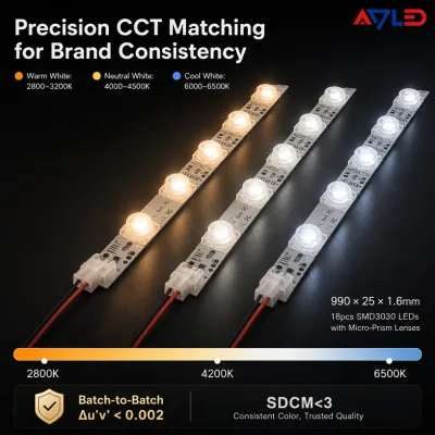 ADLED SMD3030 LED Strip Module 990mm Warm White 2800K-3200K 18LEDs for Advertising Lights