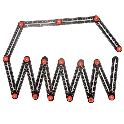 ABS Material Measuring Tool Template Tool 6/9/12/16 Sides Folding Sliding Angle Measure Ruler