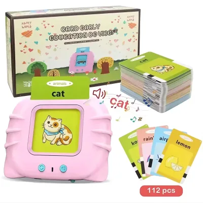 Cartoon Cat Pronunciation Knowledge Flash Cards for Early Education 2-6 Years Old Arabic English Speaker Educational Toys
