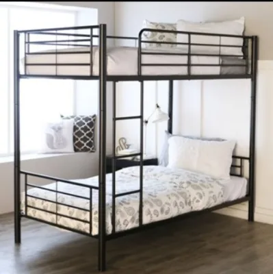Factory Wholesale Construction Site Staff Cheap Iron Metal Single Beds Bunk Bed Dormitory Iron Bunk Beds