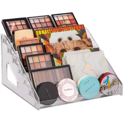 Acrylic Transparent Multi-Layer Nail Polish Lipstick Storage Box Plastic Salon Cosmetics Table Top Display Rack