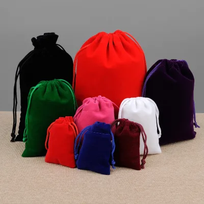 8*10CM Custom Printed Logo Instant Shipping Emerald Green Wedding Gift Velvet Bags for Guest