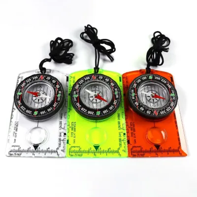 2026 WholeSale Mini Acrylic Compass Outdoor Portable Ruler Compass for Map Reading