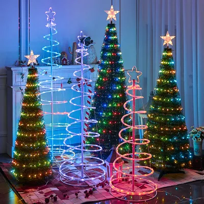 LED Christmas Tree RGB Point Control Color Lights Christmas Day Decoration Shopping Mall Decoration Simulation Spiral Tree