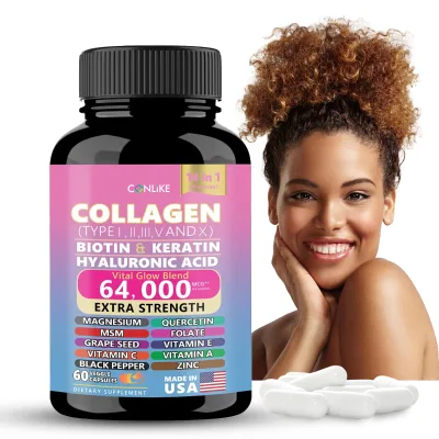Multi Vitamin Collagen Peptides Blend Power Capsules Booster Whitening Skin Nail and Hair Care Supplements Support Skin Health