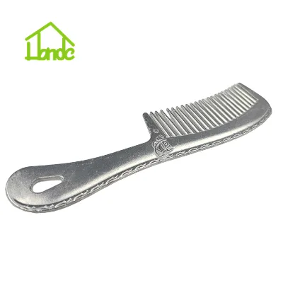 Horse Aluminium Mane Comb with Long Handle and Horse Pattern