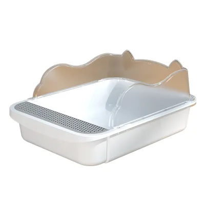 Wholesale Hot Selling Durable High Side Sifting Litter Pen Semi Open Anti Splashing Self Cleaning PP Cat Litter Box