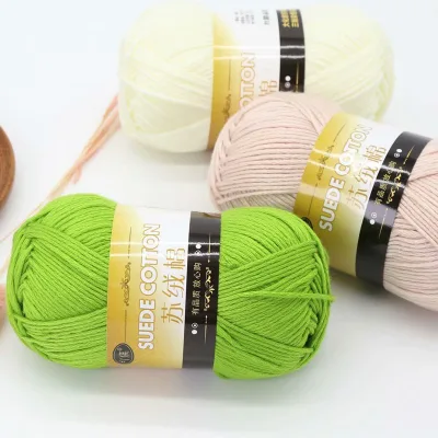 8-Ply Hand-Knitted Blended Yarn Su Velvet Cotton Scarf with Dyed Pattern for DIY Crochet Handcrafts Milk Dolls Blankets