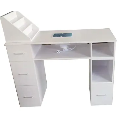 New French Style White Single Modern Nail Table Cheap Nail Table Portable Nail Table With Dust Collector