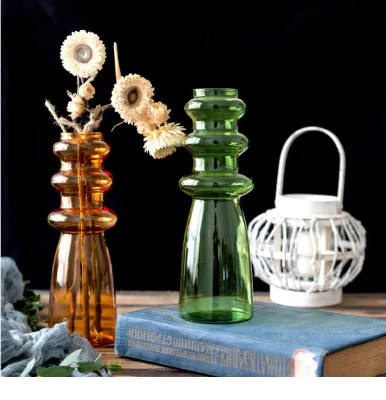 Wholesale Brilliant Glass Vase Hand Blown Elegant Crystal Table Home Decoration Creative Wedding Party Flower Vase