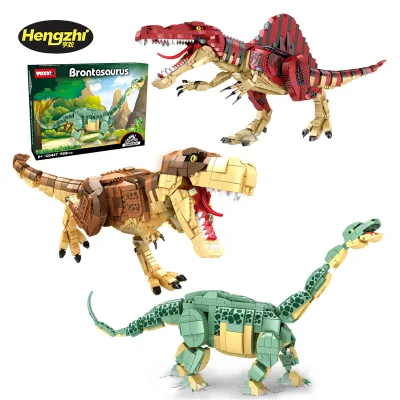 Jurassic World Dinosaur Model Brontosaurus Building Block Toys Set Compatible Small Bricks Thunder Dragon Model Building Block