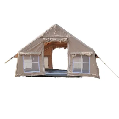 Four Season 6.3 Square Meters Camping Air Tent with Clear Skylights Stove Jack with Waterproof Oxford