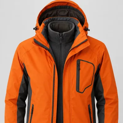 Custom OEM 3-in-1 Waterproof 10,000mm Bomber Jacket-Eco-Friendly Windproof Breathable Hooded Unisex Adult Coat