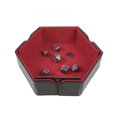 Wholesales Custom Magnetic Folding Dice Tray Hexagon Dice Holder for RPG and DND